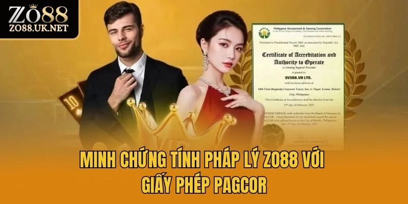 Minh chứng tính pháp lý Zo88 với giấy phép PAGCOR